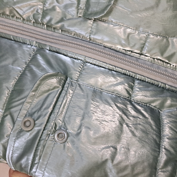 MEDIUM Martha Stewart Mint Green Dog Harness Puffer Jacket Quilted Fleece Lined - Picture 8 of 8